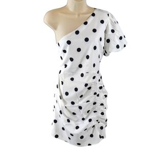 Silk Studio one shoulder polka dots dress
